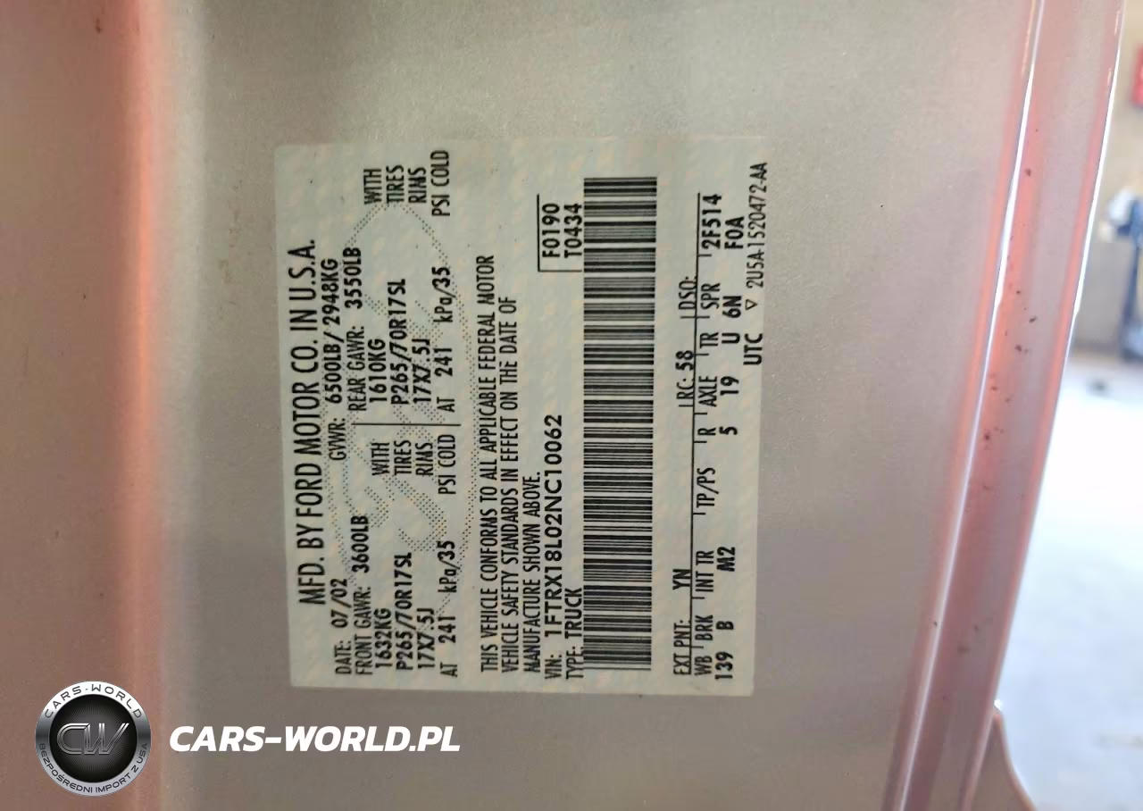 2002 Ford F150 VIN:1FTRX18L02NC10062 - 12