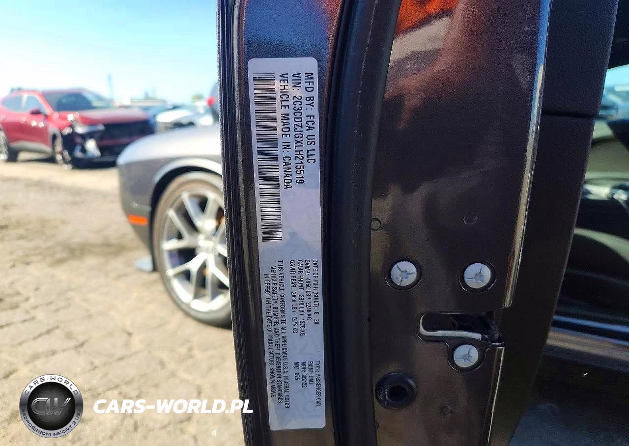 2020 Dodge Challenger Gt VIN:2C3CDZJGXLH215519 - 13