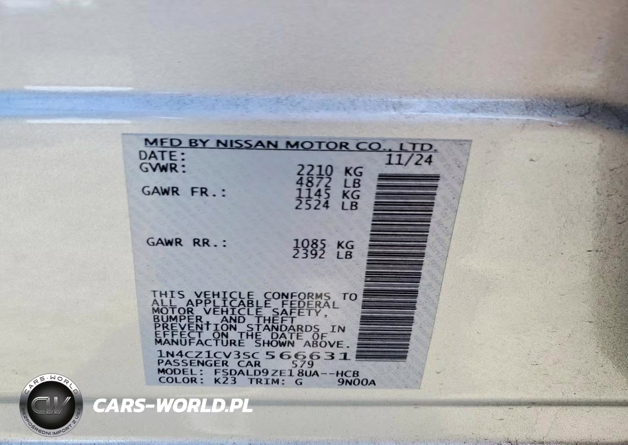 2025 Nissan Leaf Sv Plus VIN:1N4CZ1CV3SC566631 - 13