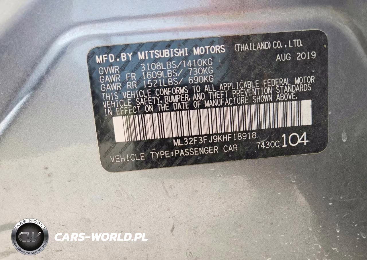 2019 Mitsubishi Mirage G4 Es VIN:ML32F3FJ9KHF18918 - 12