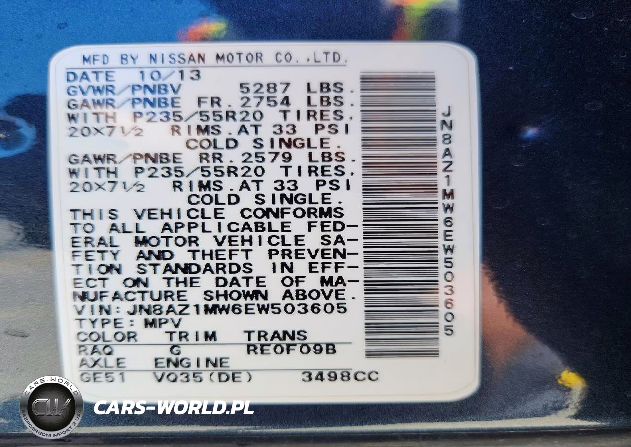 2014 Nissan Murano Le VIN:JN8AZ1MW6EW503605 - 13