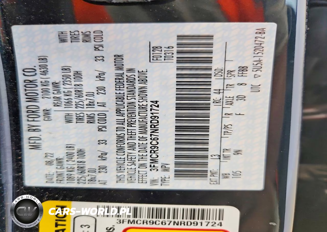 2022 Ford Bronco Sport Outer Banks VIN:3FMCR9C67NRD91724 - 14