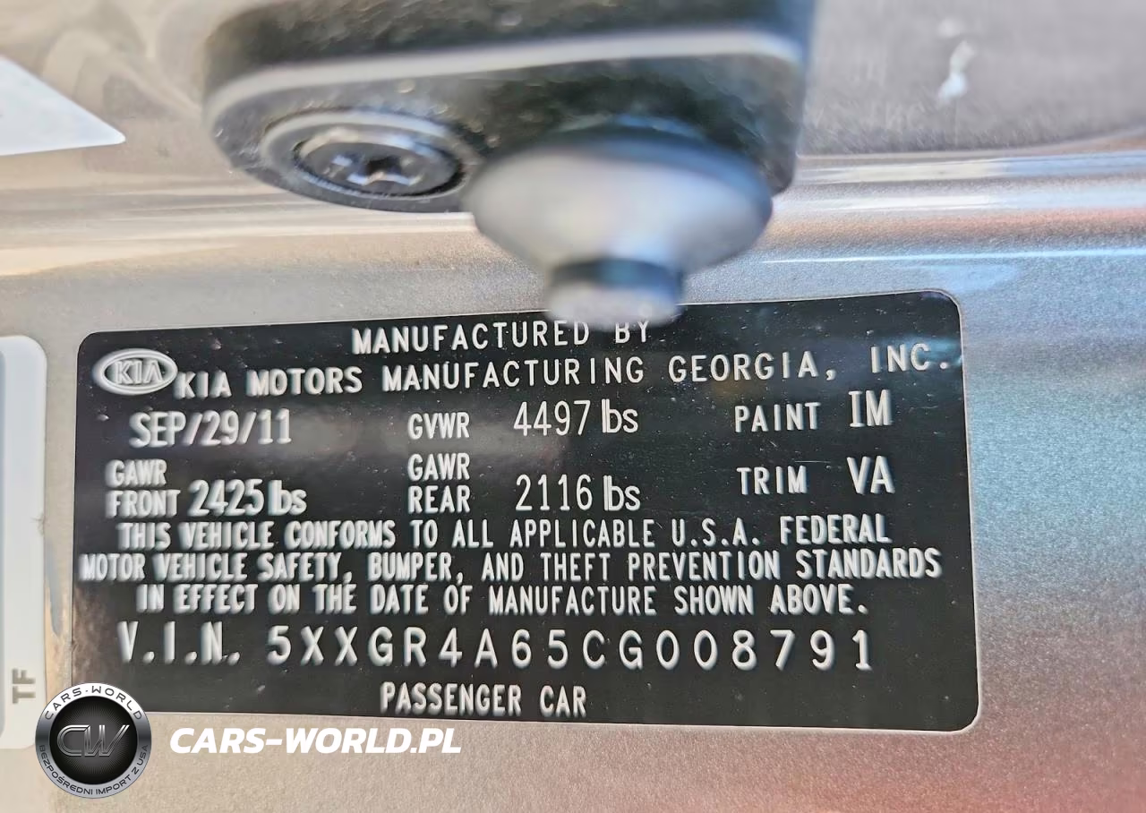 2012 Kia Optima Sx VIN:5XXGR4A65CG008791 - 12