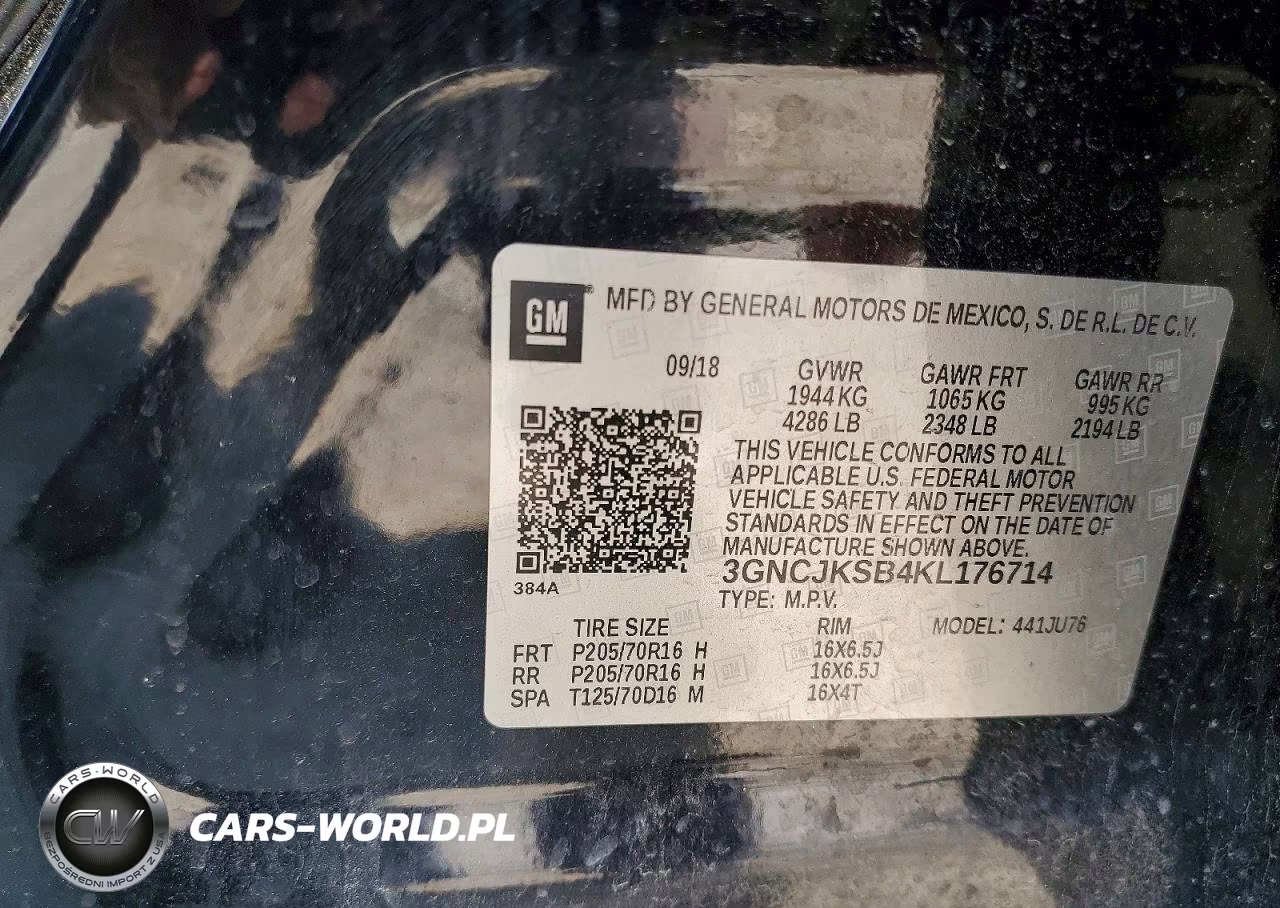 2019 Chevrolet Trax Ls VIN:3GNCJKSB4KL176714 - 14