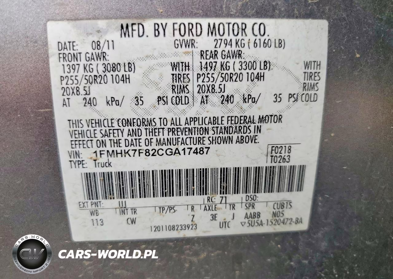 2012 Ford Explorer Limited VIN:1FMHK7F82CGA17487 - 14
