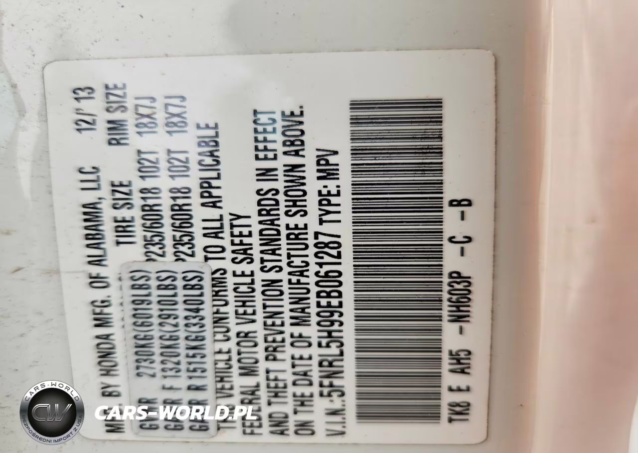 2014 Honda Odyssey Touring VIN:5FNRL5H99EB061287 - 14