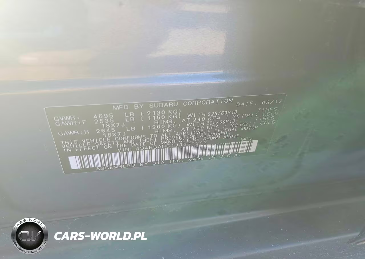 2018 Subaru Outback 2.5I Limited VIN:4S4BSANC1J3220383 - 13