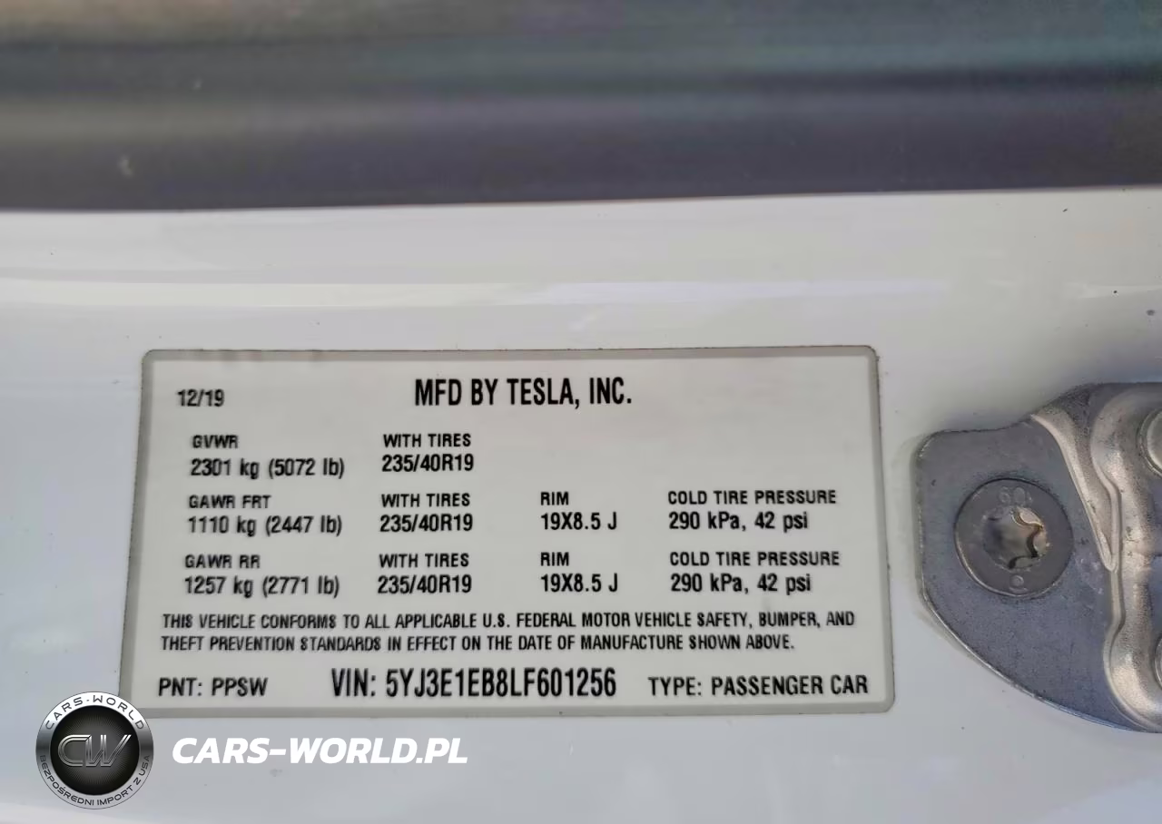 2020 Tesla Model 3 VIN:5YJ3E1EB8LF601256 - 12