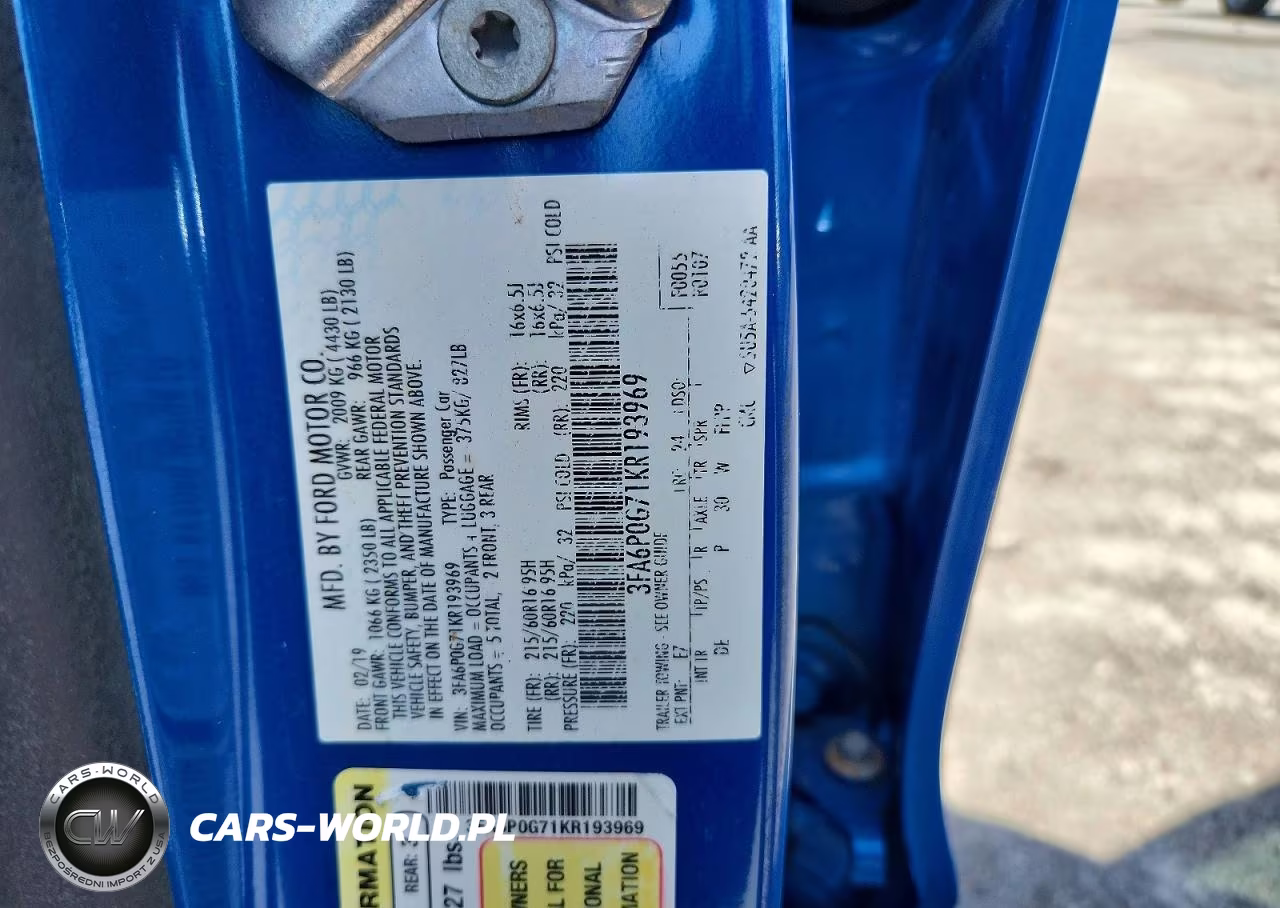 2019 Ford Fusion S VIN:3FA6P0G71KR193969 - 12