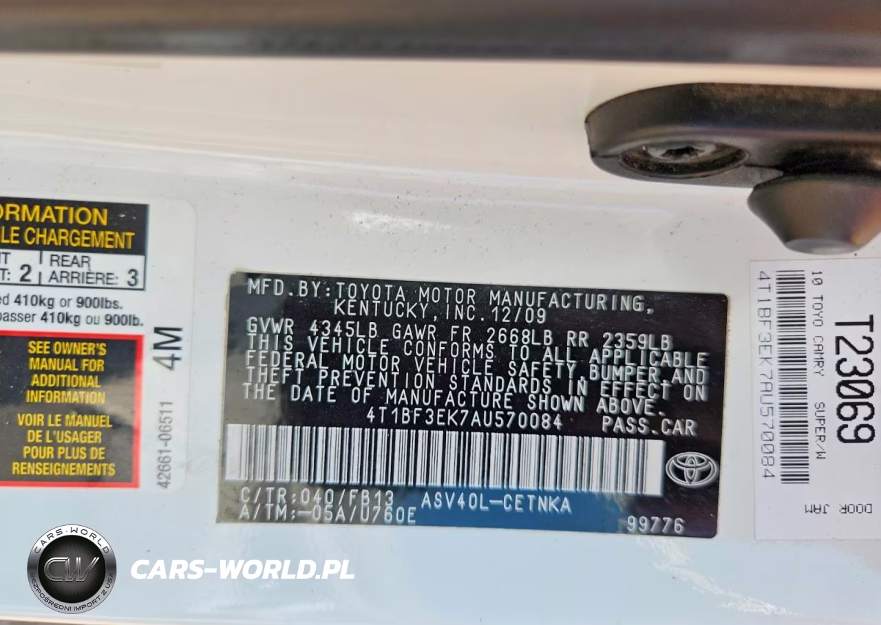 2010 Toyota Camry VIN:4T1BF3EK7AU570084 - 12