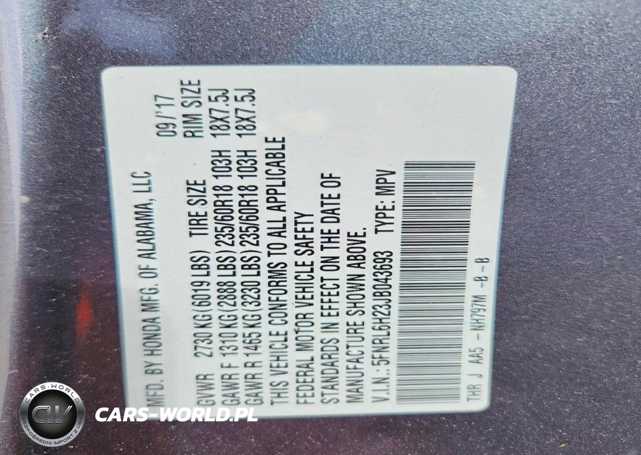 2018 Honda Odyssey Lx VIN:5FNRL6H23JB043693 - 13