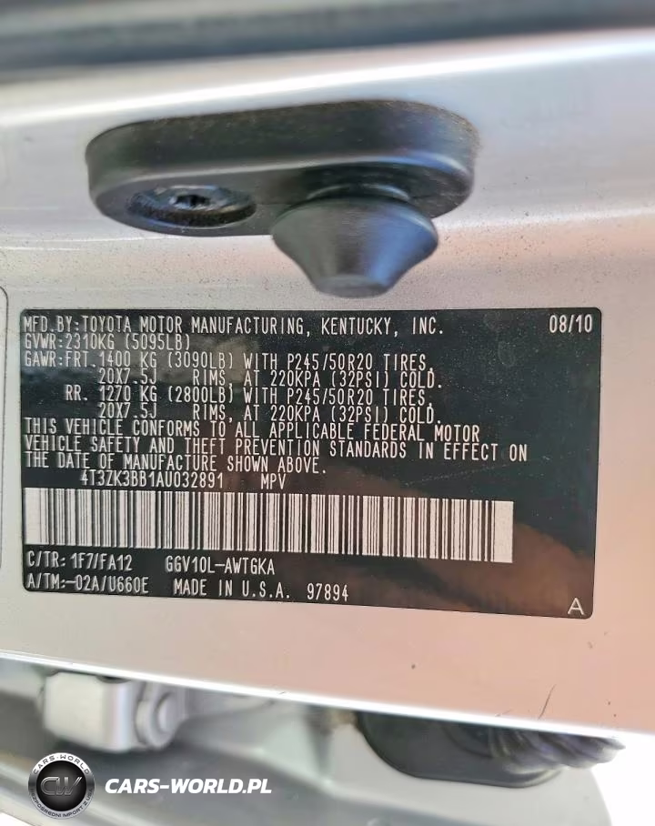 2010 Toyota Venza Fwd V6 VIN:4T3ZK3BB1AU032891 - 13