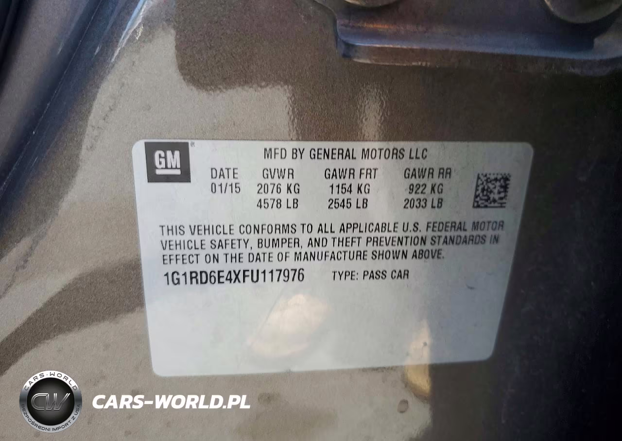 2015 Chevrolet Volt VIN:1G1RD6E4XFU117976 - 12