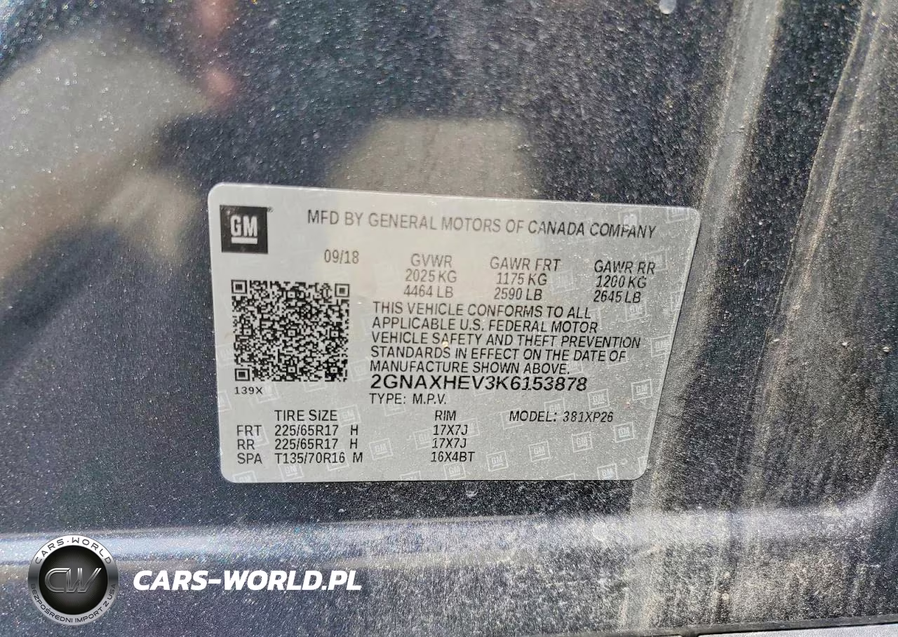 2019 Chevrolet Equinox Ls VIN:2GNAXHEV3K6153878 - 13