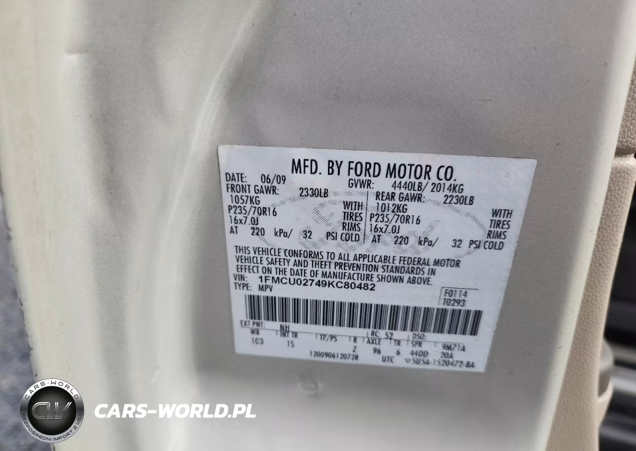 2009 Ford Escape Xls VIN:1FMCU02749KC80482 - 13