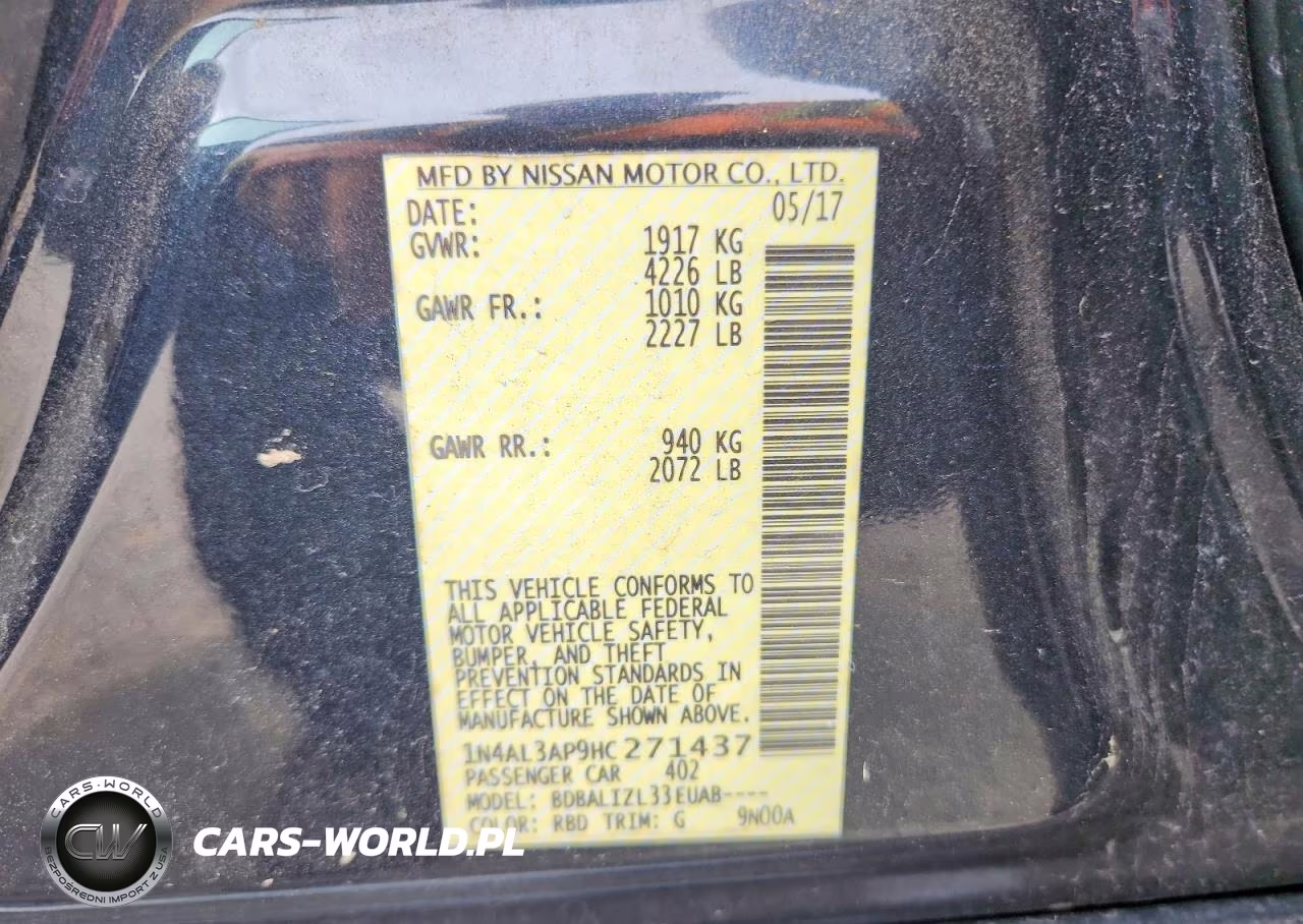 2017 Nissan Altima 2.5 Sv VIN:1N4AL3AP9HC271437 - 12
