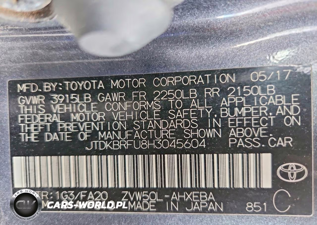 2017 Toyota Prius One VIN:JTDKBRFU8H3045604 - 13