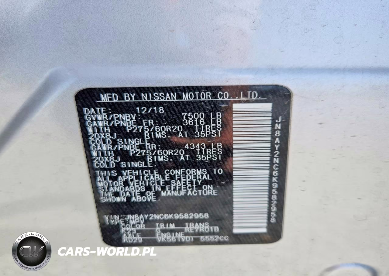 2019 Nissan Armada Sl VIN:JN8AY2NC6K9582958 - 13