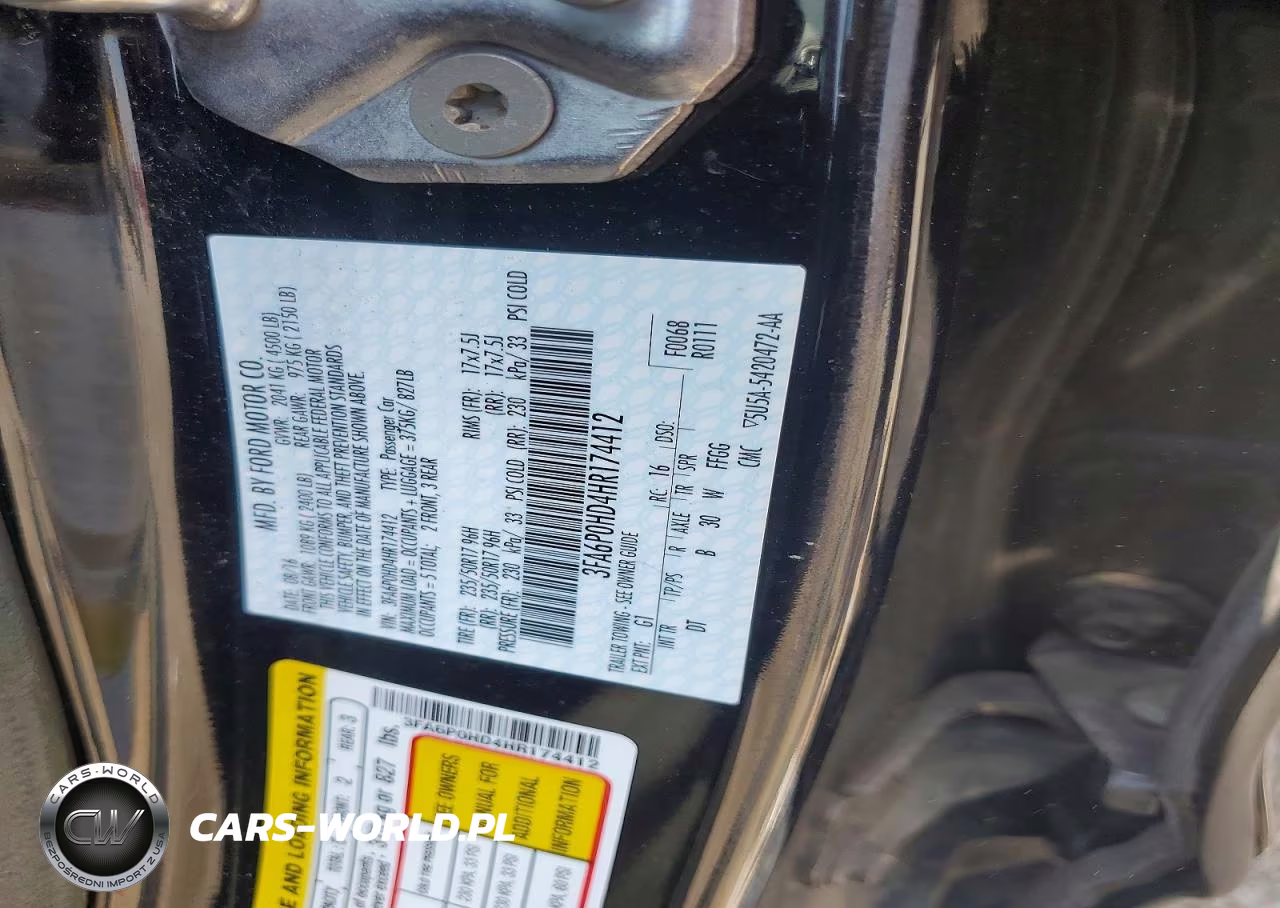 2017 Ford Fusion Se VIN:3FA6P0HD4HR174412 - 12