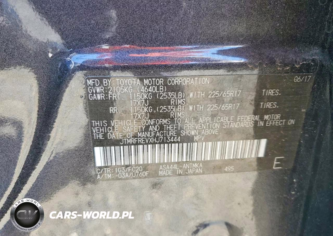2017 Toyota Rav4 Xle VIN:JTMRFREVXHJ713444 - 13