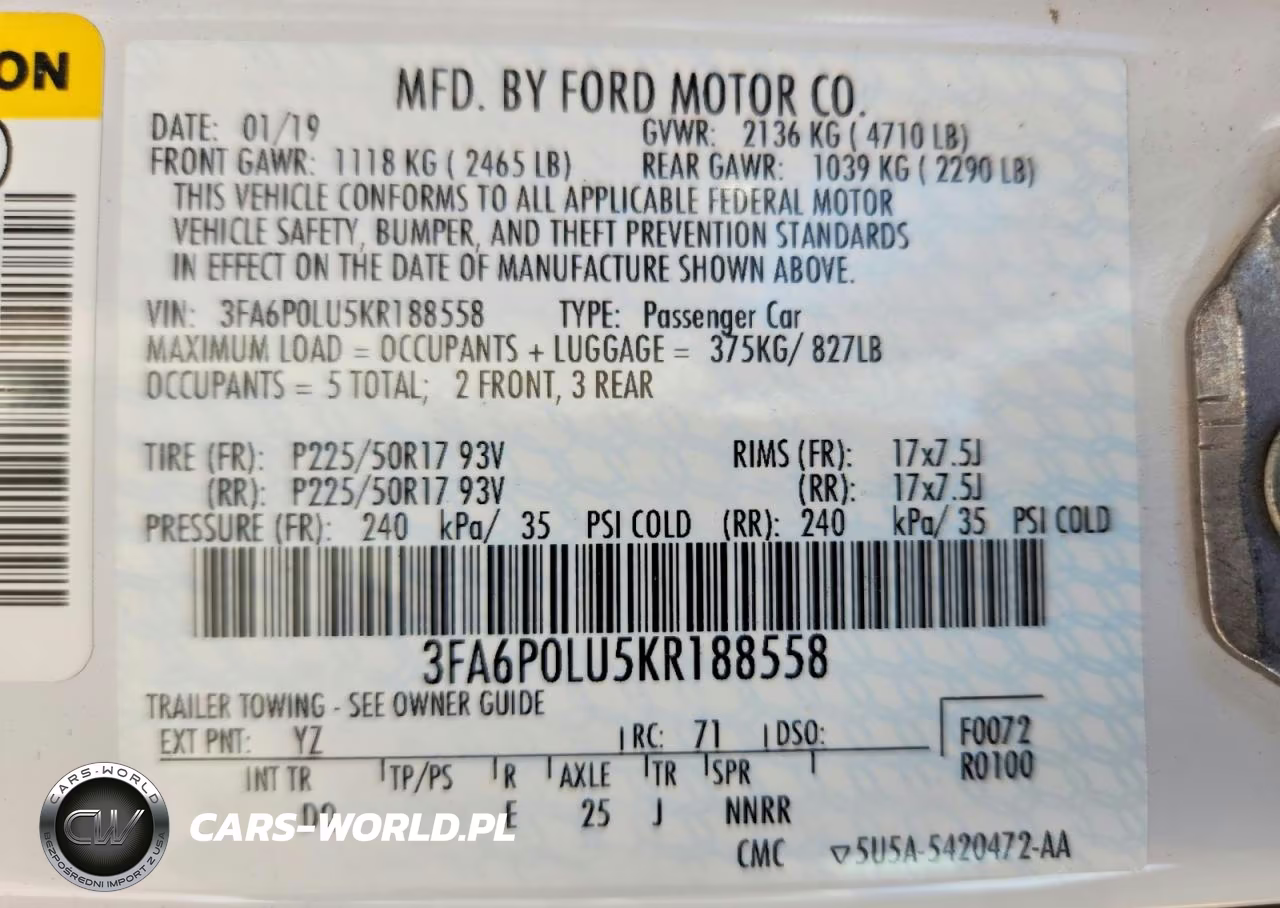 2019 Ford Fusion Se VIN:3FA6P0LU5KR188558 - 12