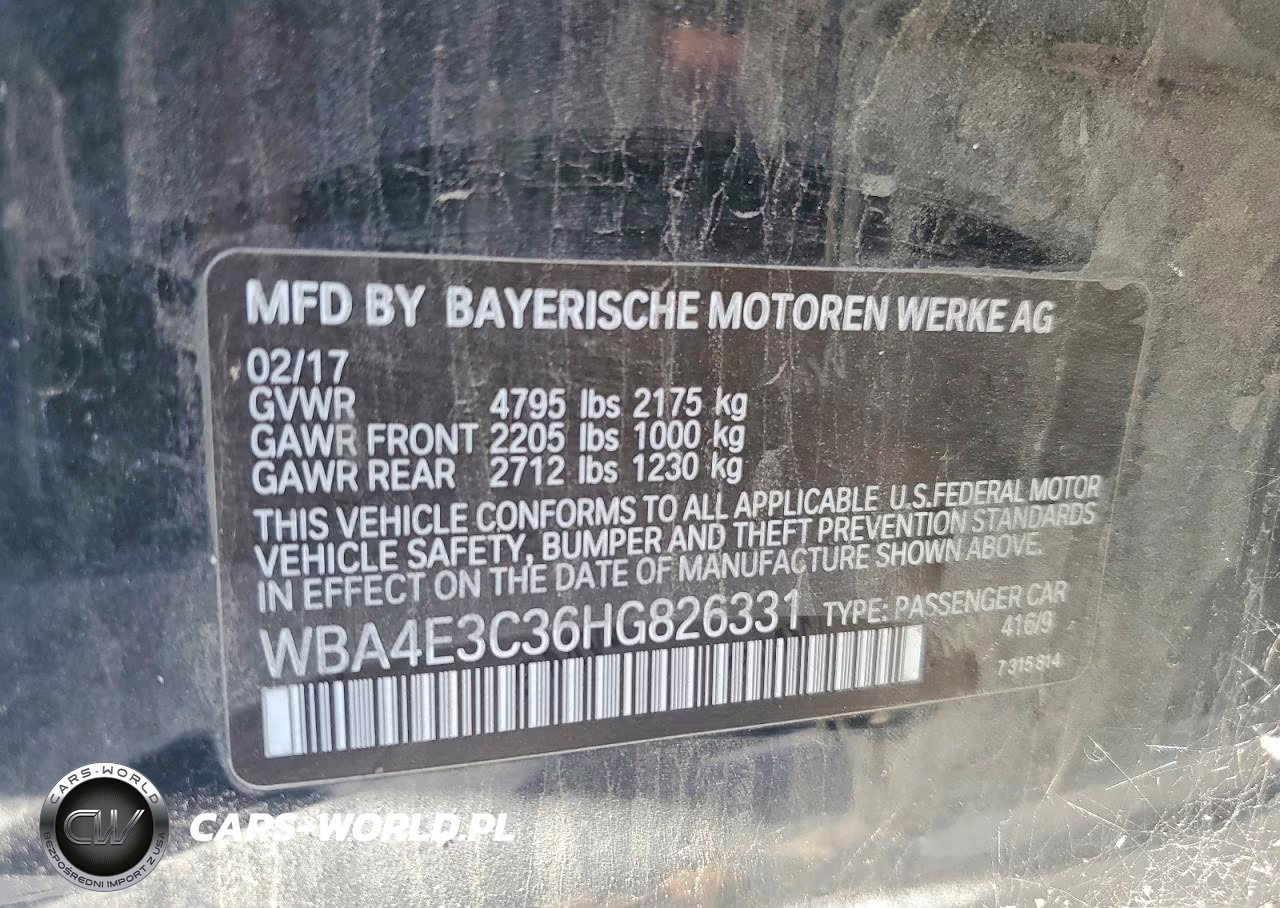 2017 BMW 440I Gran Coupe VIN:WBA4E3C36HG826331 - 12
