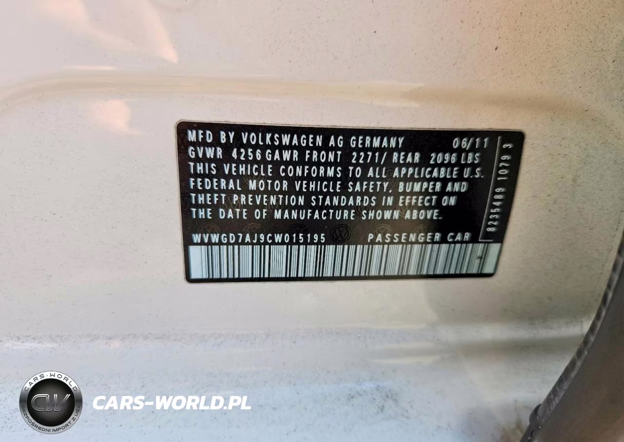 2012 Volkswagen Gti VIN:WVWGD7AJ9CW015195 - 12
