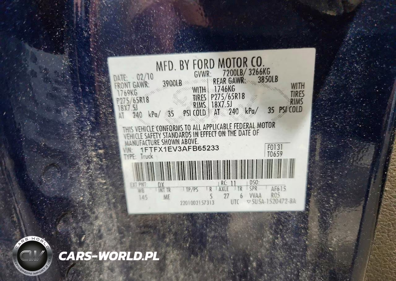 2010 Ford F150 Super Cab VIN:1FTFX1EV3AFB65233 - 12