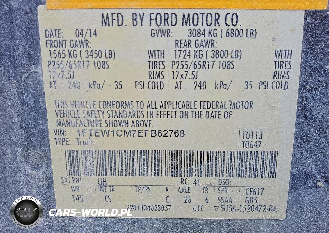 2014 Ford F150 Supercrew VIN:1FTEW1CM7EFB62768 - 12