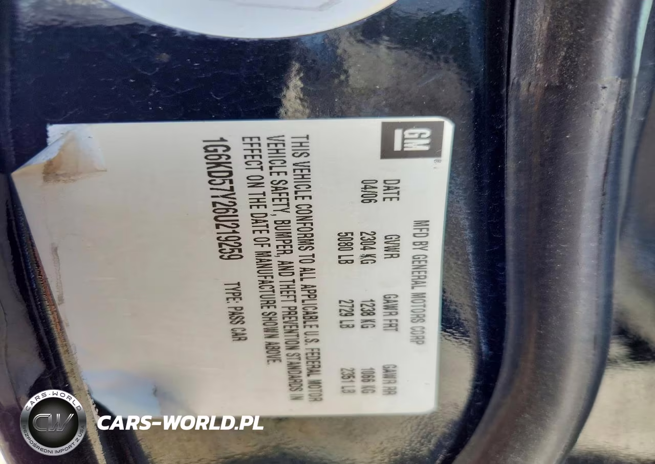 2006 Cadillac Dts VIN:1G6KD57Y26U219259 - 12