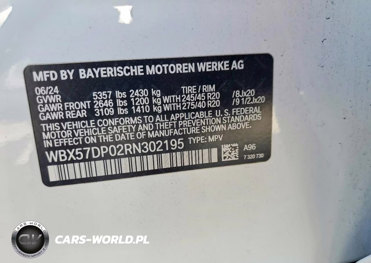 2024 BMW X3 xDrive30I VIN:WBX57DP02RN302195 - 12