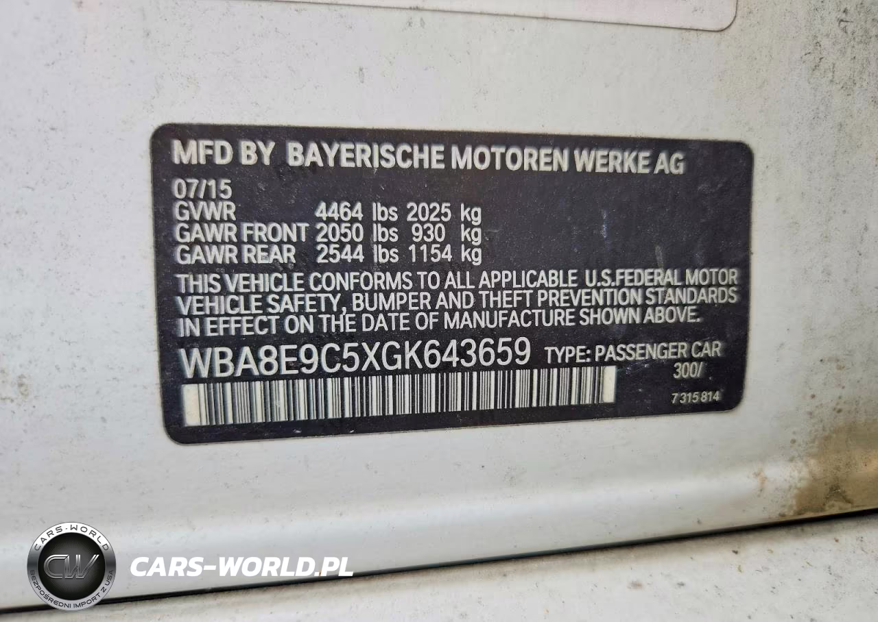 2016 BMW 328 I Sulev VIN:WBA8E9C5XGK643659 - 13