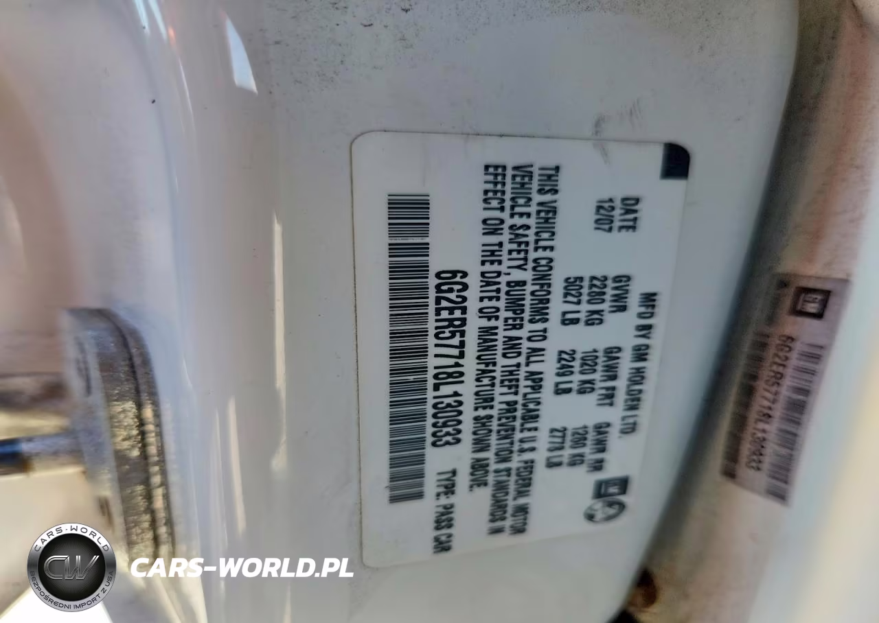 2008 Pontiac G8 VIN:6G2ER57718L130933 - 12