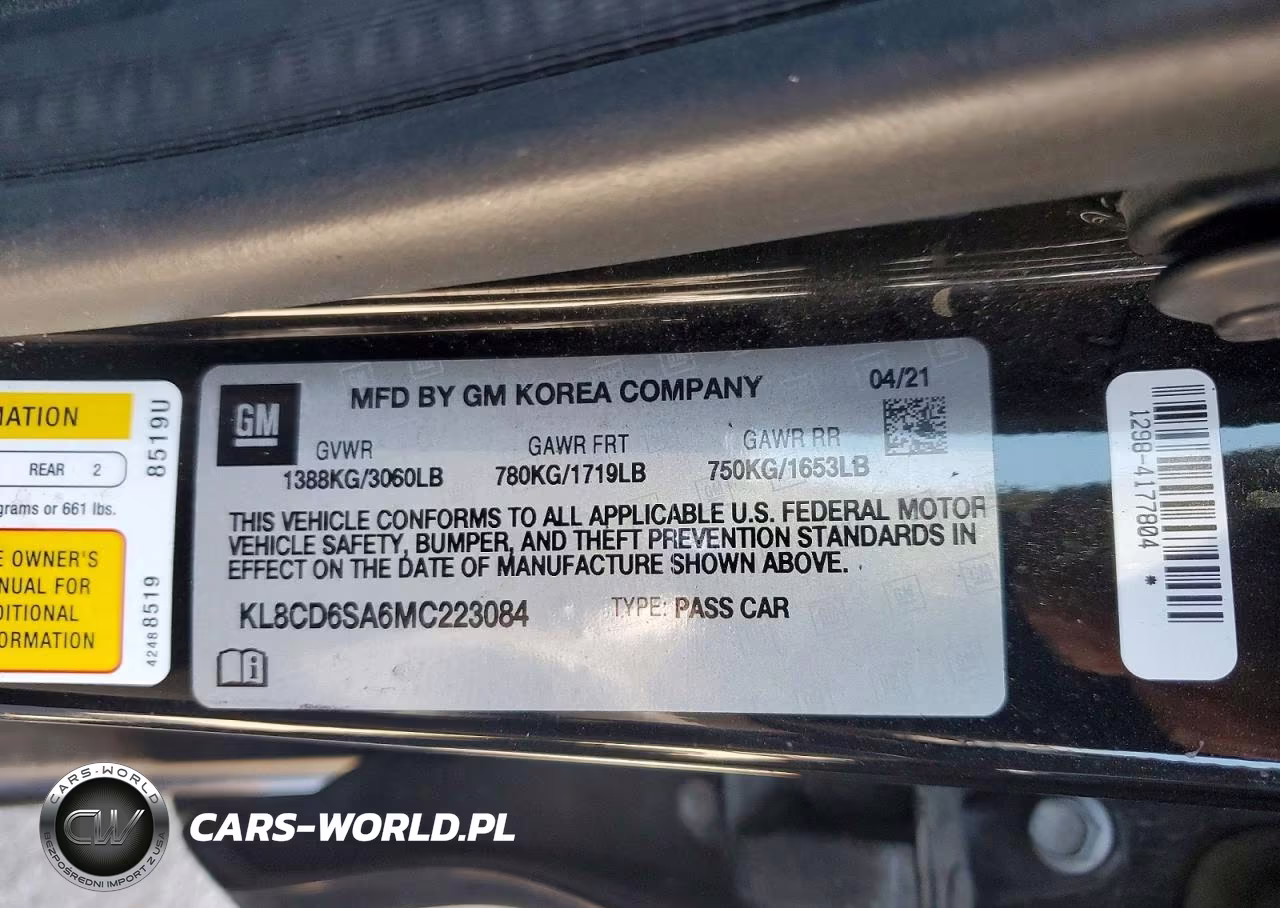 2021 Chevrolet Spark 1Lt VIN:KL8CD6SA6MC223084 - 12