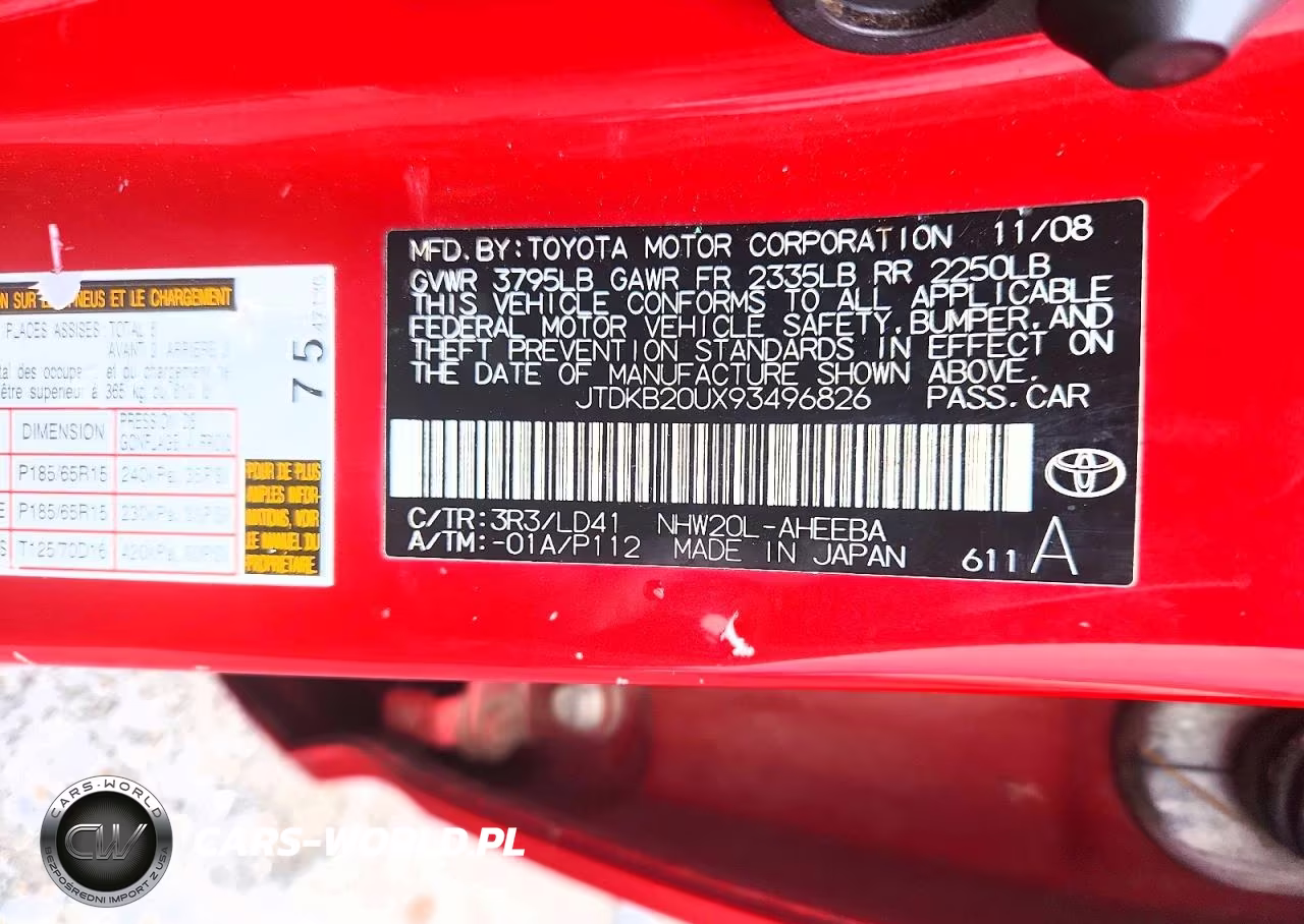 2009 Toyota Prius Base VIN:JTDKB20UX93496826 - 12