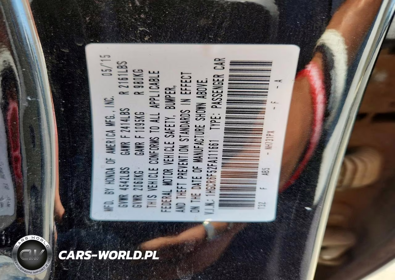 2015 Honda Accord Hybrid Exl VIN:1HGCR6F52FA011661 - 12