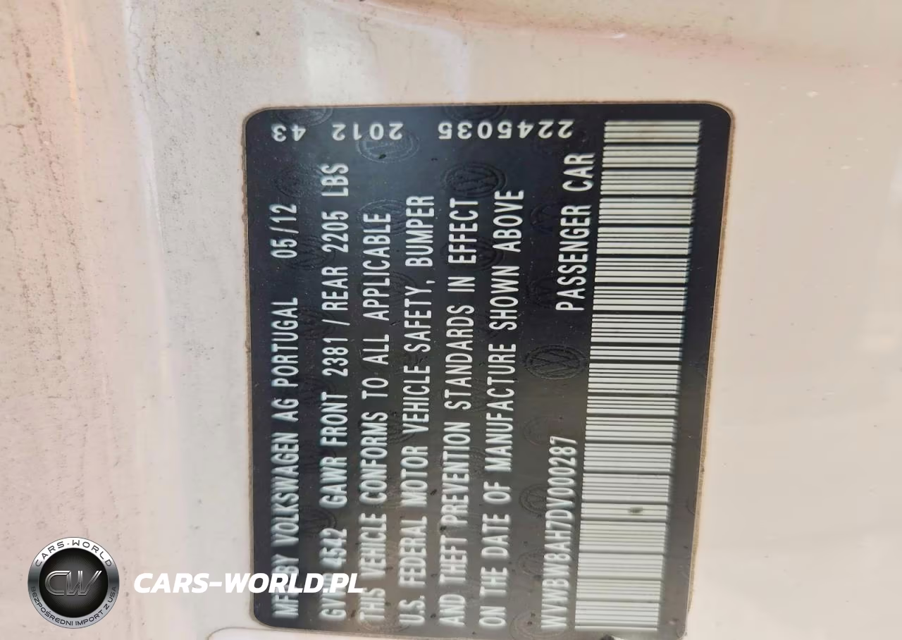 2013 Volkswagen Eos Komfort VIN:WVWBW8AH7DV000287 - 12