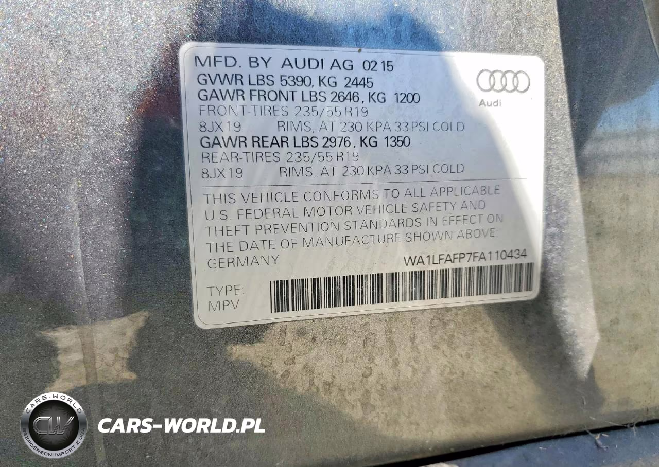 2015 Audi Q5 2.0T Premium VIN:WA1LFAFP7FA110434 - 12