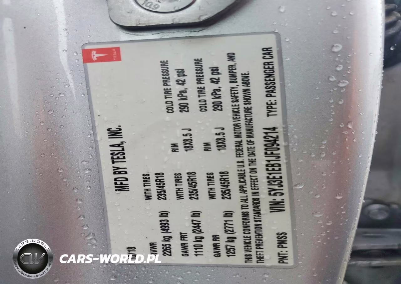 2018 Tesla Model 3 VIN:5YJ3E1EB1JF094214 - 12