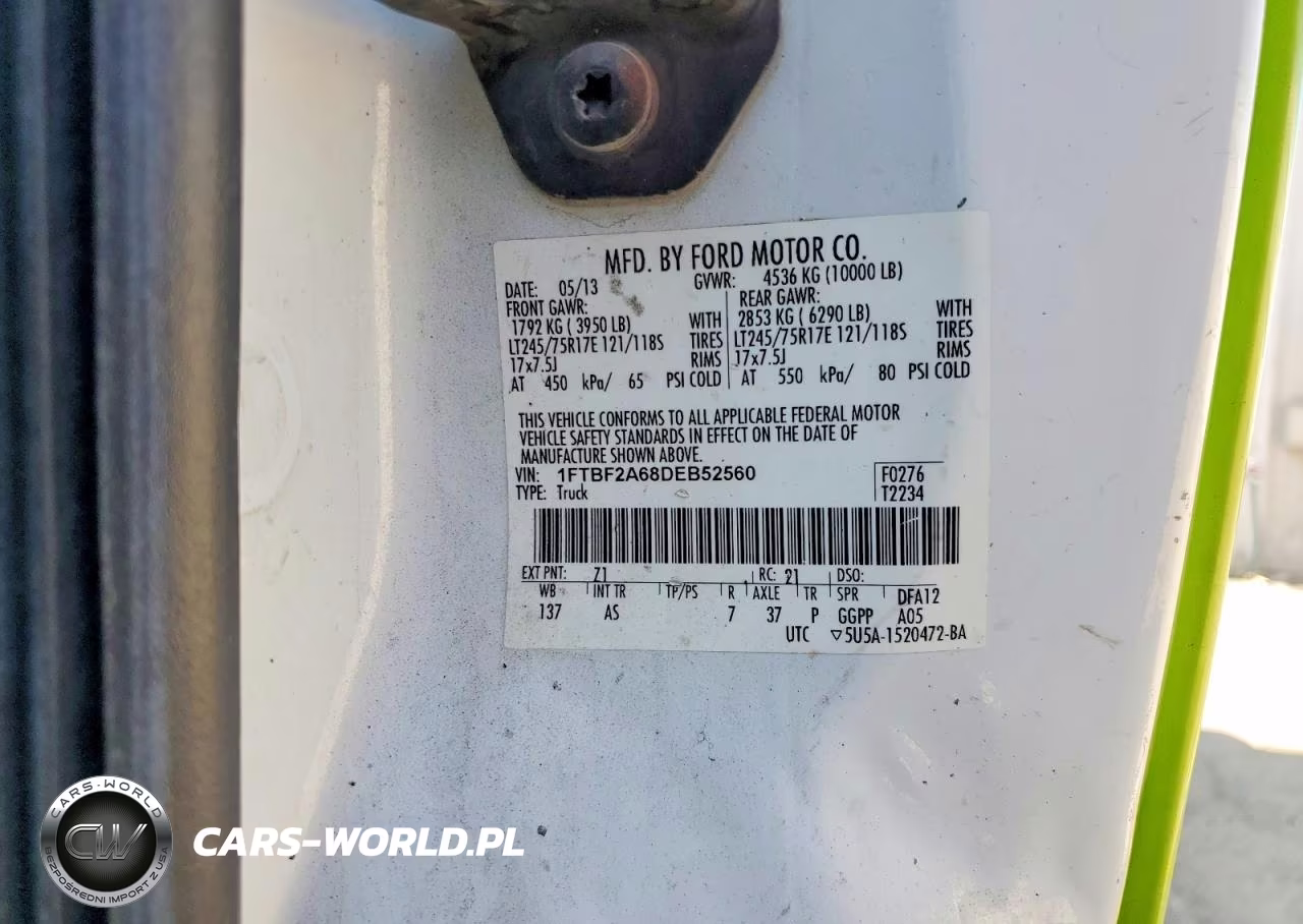 2013 Ford F250 Super Duty VIN:1FTBF2A68DEB52560 - 12