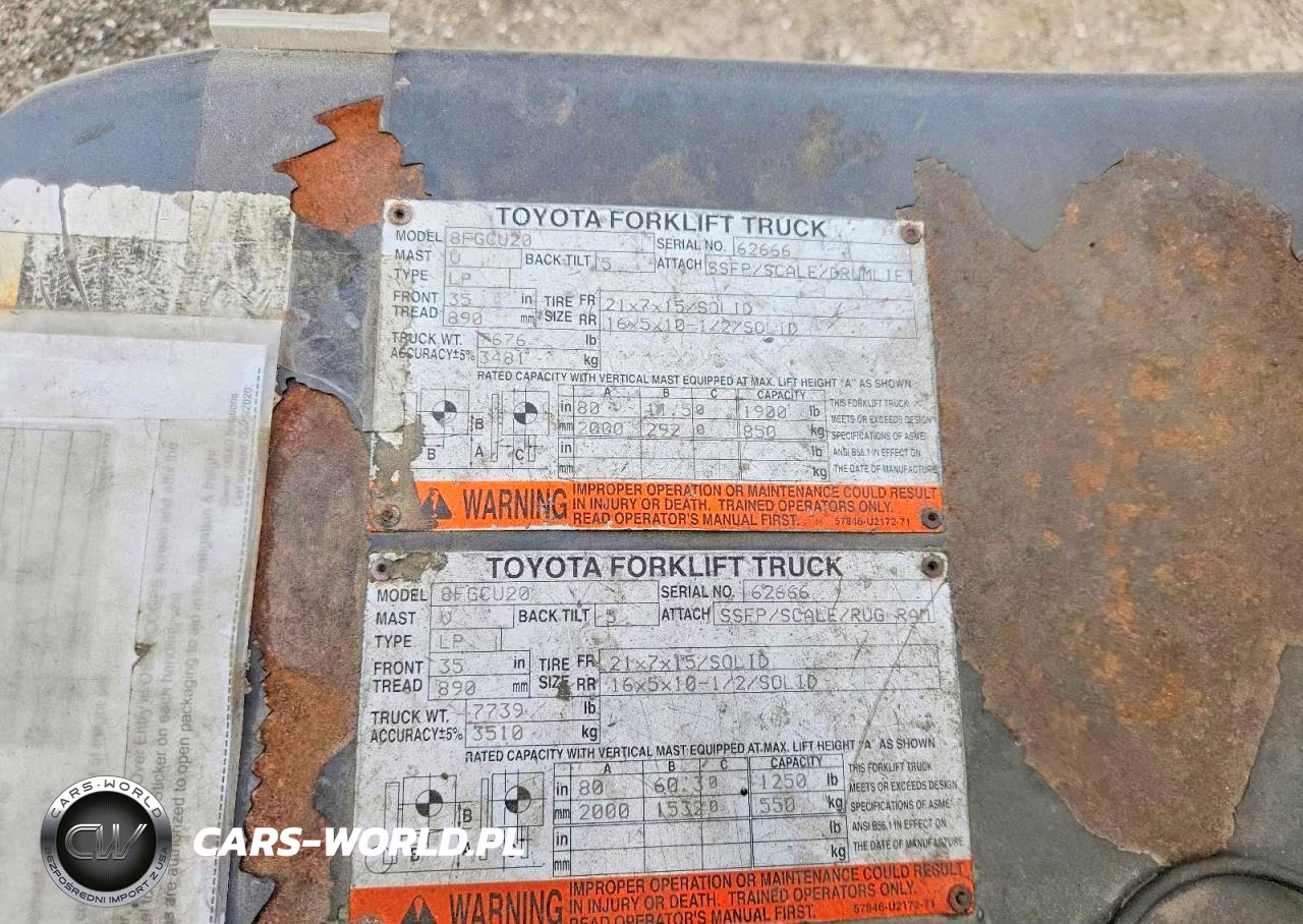 2014 Toyota 8Fgcu20 Forklift VIN:8FGCU2062666 - 10