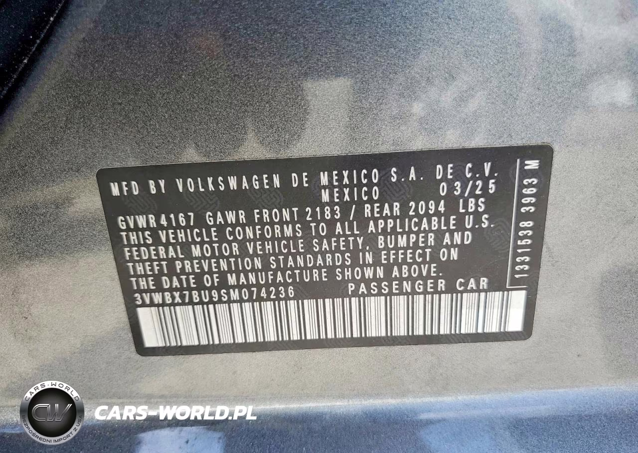 2025 Volkswagen Jetta Sport VIN:3VWBX7BU9SM074236 - 12