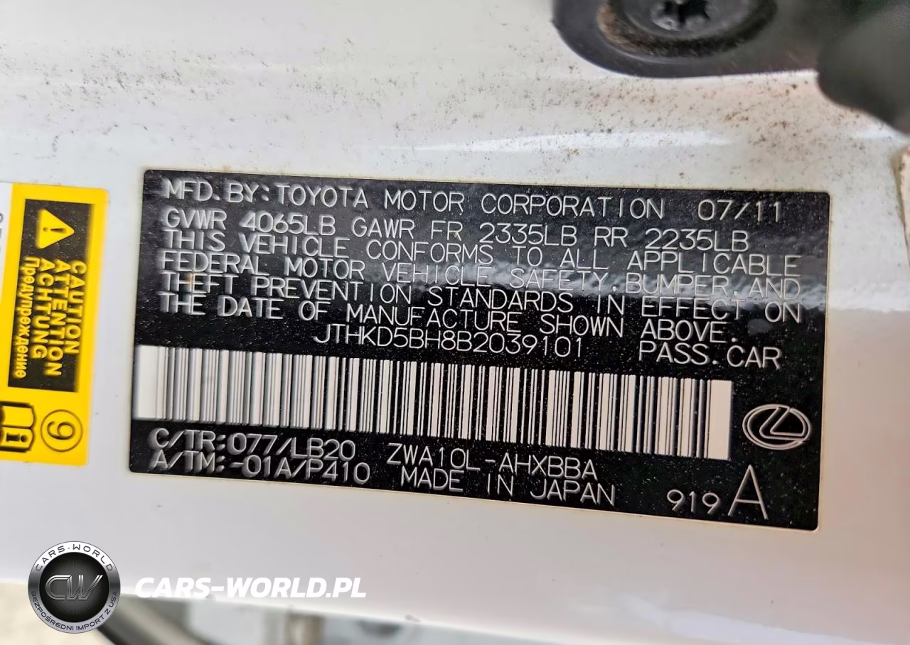 2011 Lexus Ct 200 VIN:JTHKD5BH8B2039101 - 12
