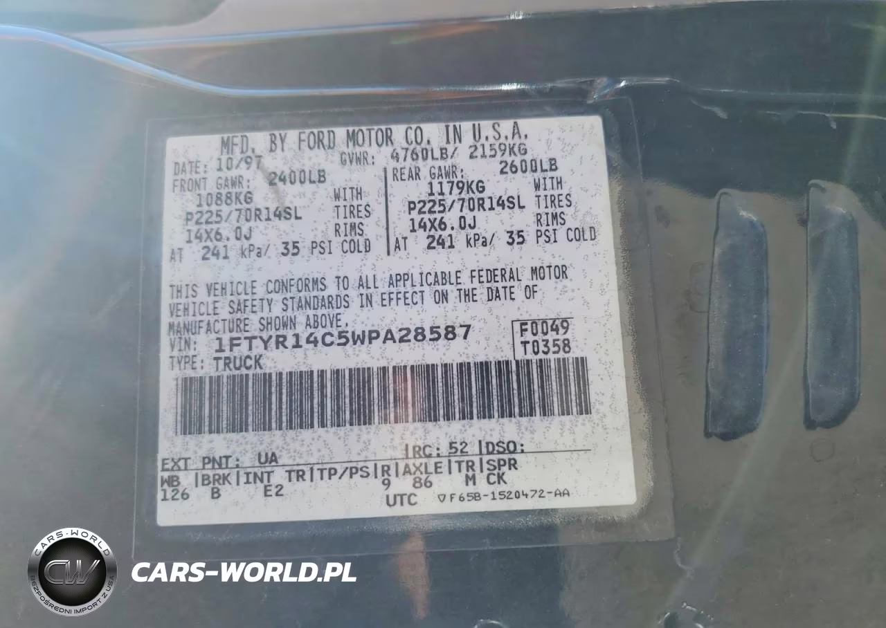 1998 Ford Ranger Super Cab VIN:1FTYR14C5WPA28587 - 12