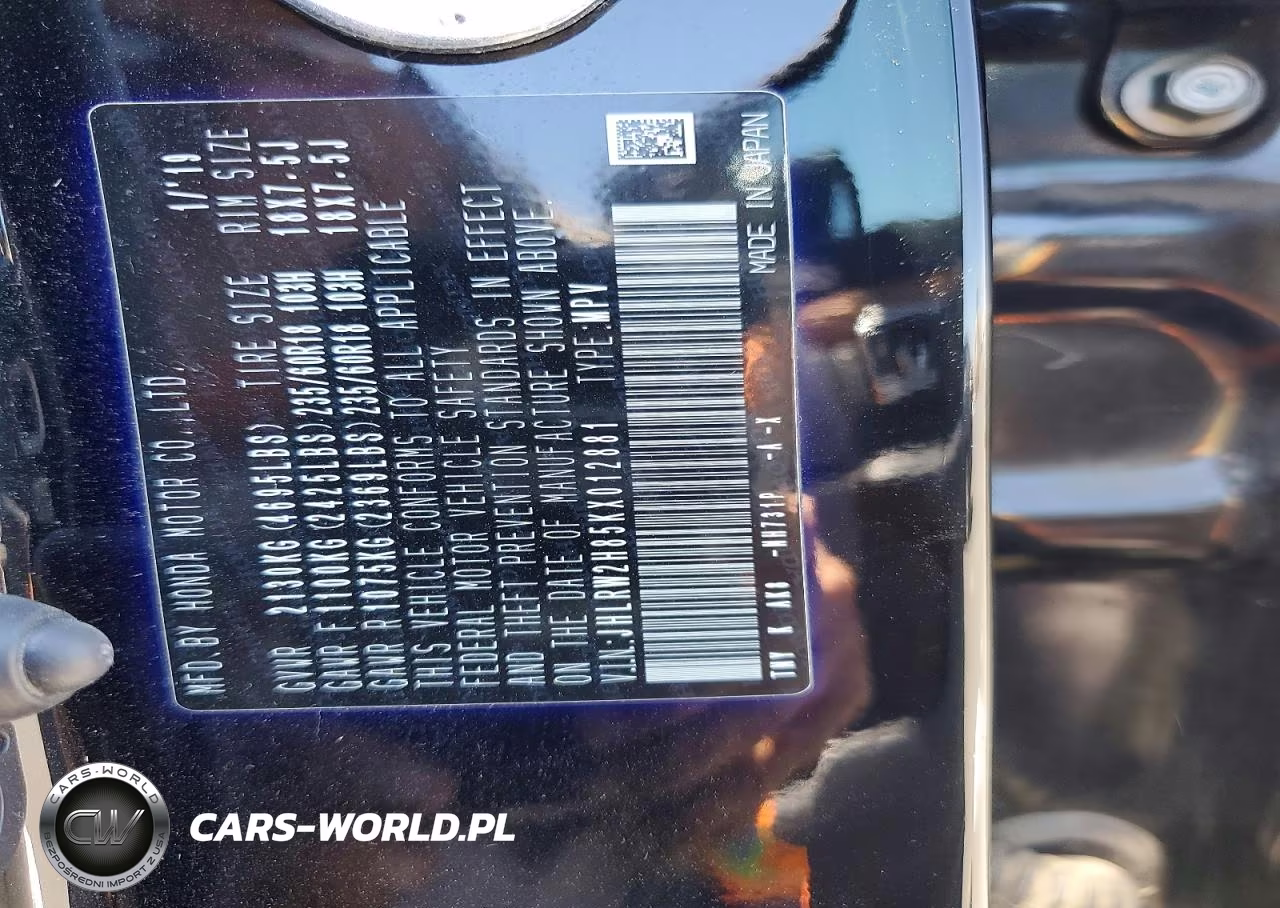 2019 Honda Cr-V Exl VIN:JHLRW2H85KX012881 - 25