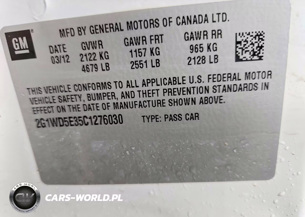 2012 Chevrolet Impala Police VIN:2G1WD5E35C1276030 - 12