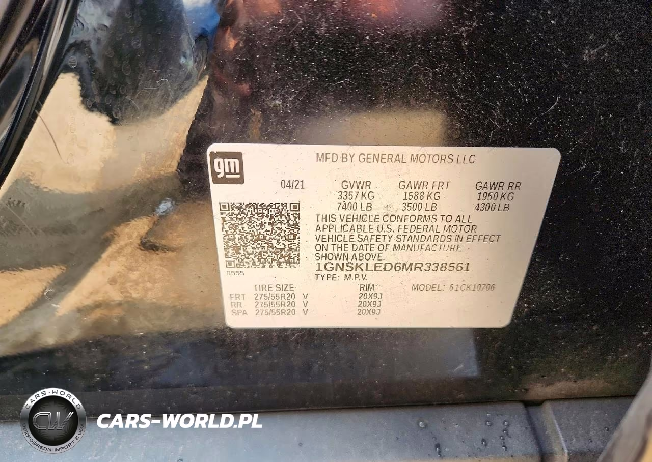 2021 Chevrolet Tahoe K1500 VIN:1GNSKLED6MR338561 - 13