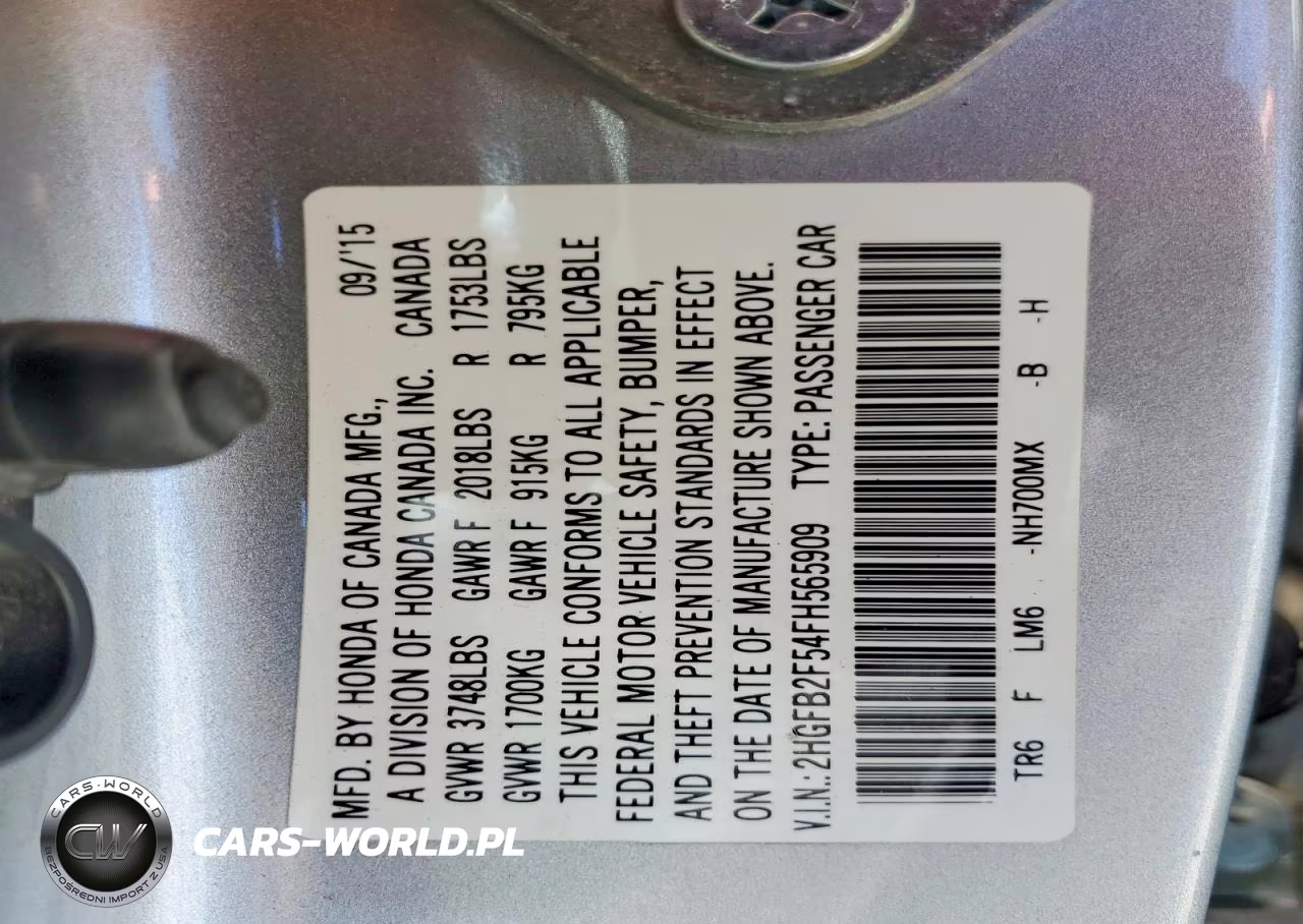 2015 Honda Civic Lx VIN:2HGFB2F54FH565909 - 12