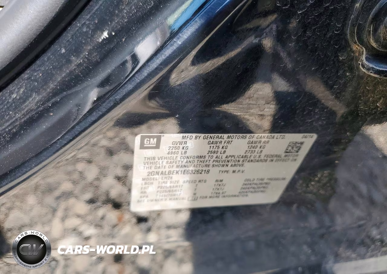 2014 Chevrolet Equinox Lt VIN:2GNALBEK1E6326218 - 13