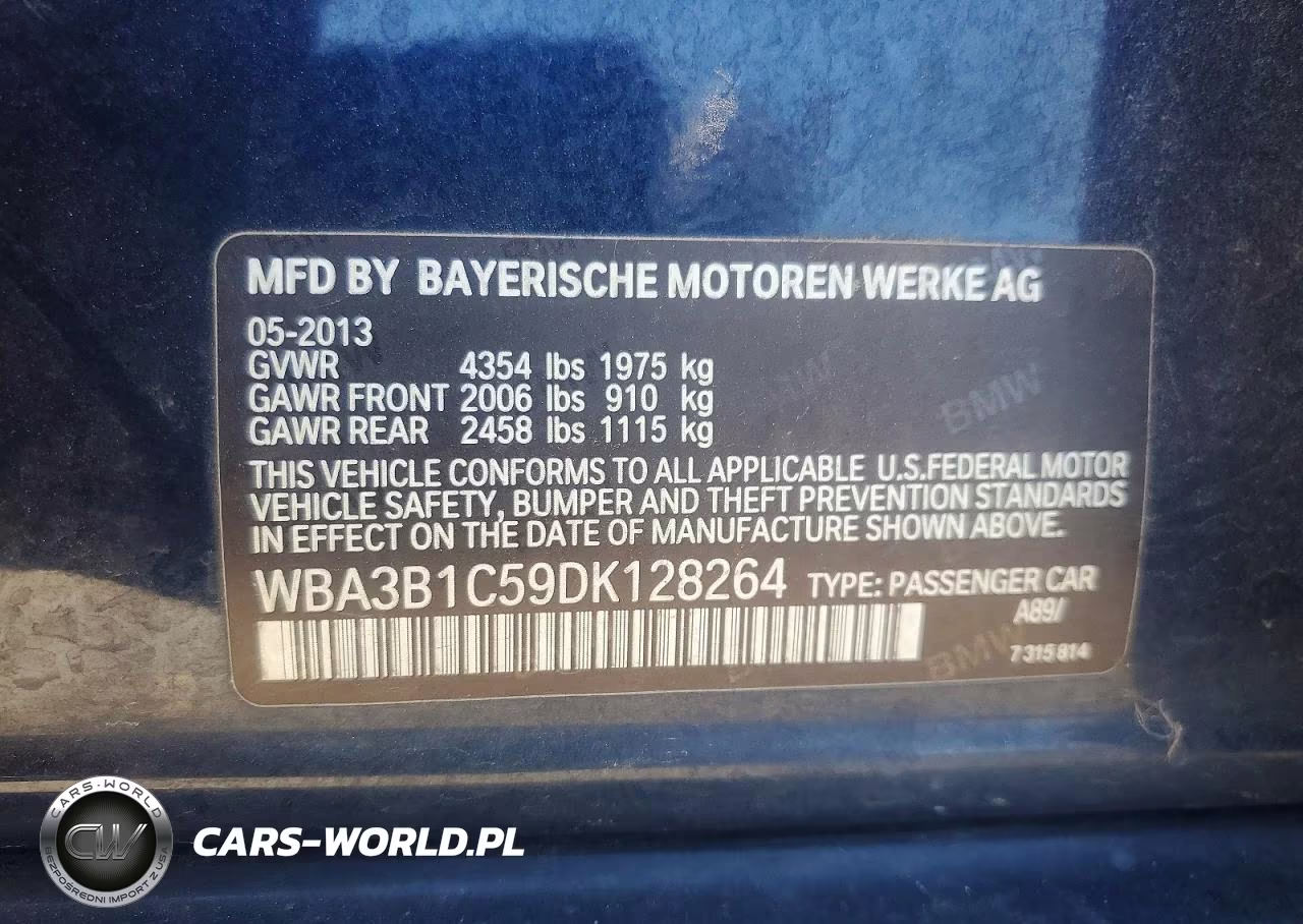 2013 BMW 320 I VIN:WBA3B1C59DK128264 - 12